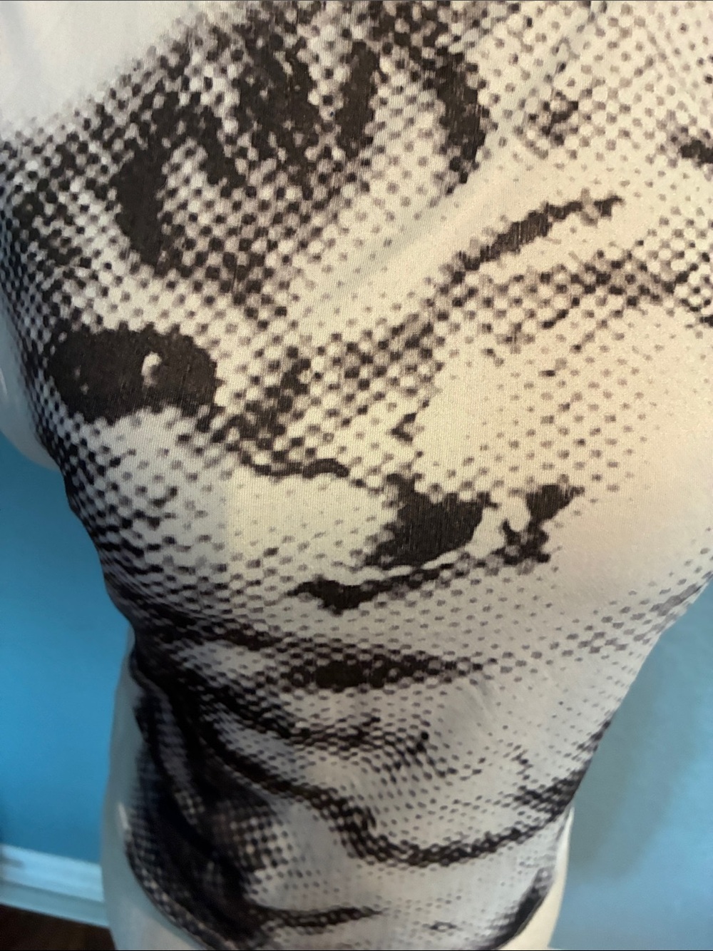 White Tee with Black Pop-Art Cat Print - Picture 2 of 4
